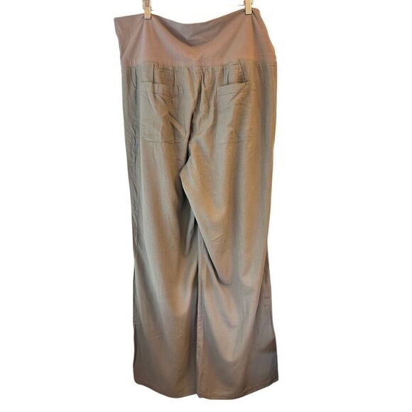 NWT Old Navy Maternity Linen Wide-Leg Pants Olive Green sz XL breathable minimal - Picture 2 of 8
